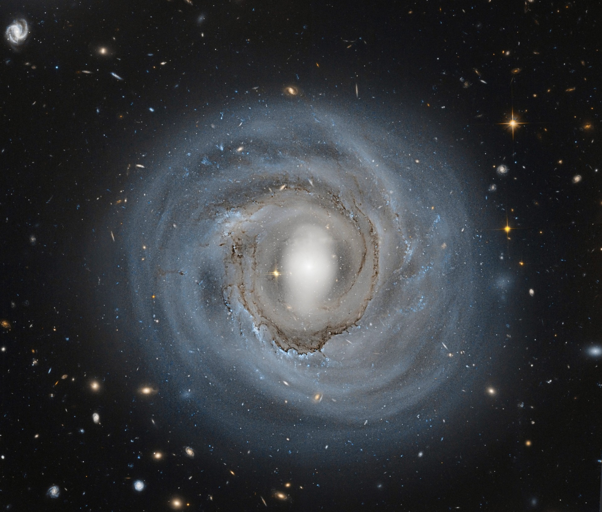Fotografía tomada por el Telescopio Espacial Hubble y cedida por la NASA de la galaxia espiral NGC 4921, a 310 millones de años luz de distancia. EFE/Archivo Hubble Legacy