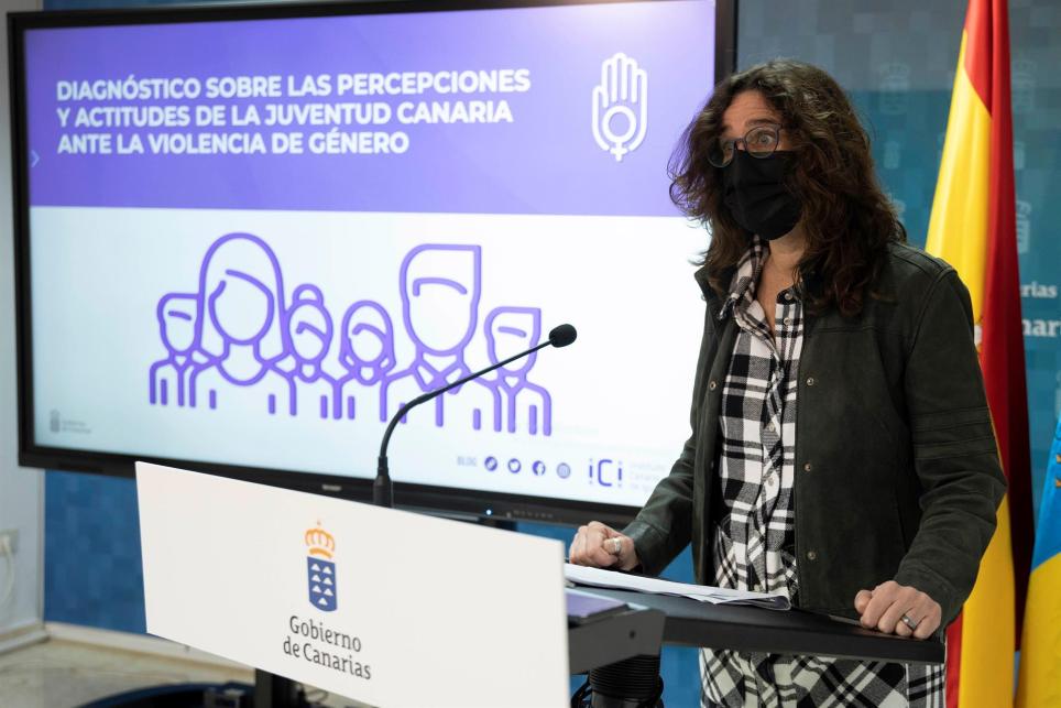 La directora del ICI, Kika Fumero, presenta un estudio sobre la percepción de la violencia machista. EFE/Miguel Barreto