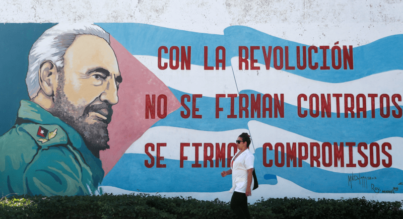 Pancarta Fidel Castro